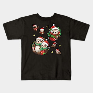 Christmas Sloth Set Kids T-Shirt